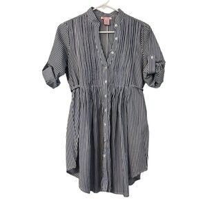 Women's Size S Blue Vertical Stripes‎ Shirt/Dress Button Front size S